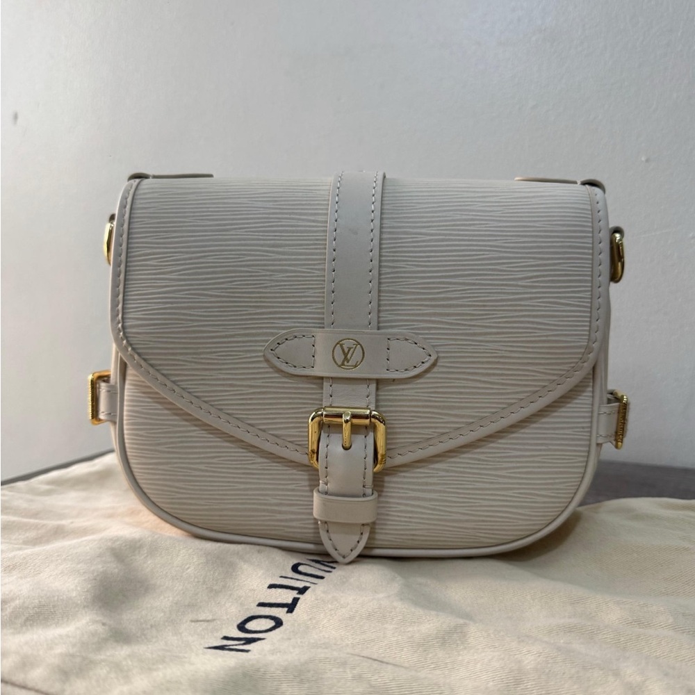 Louis Vuitton Cream Saumur BB Epi Leather Bag